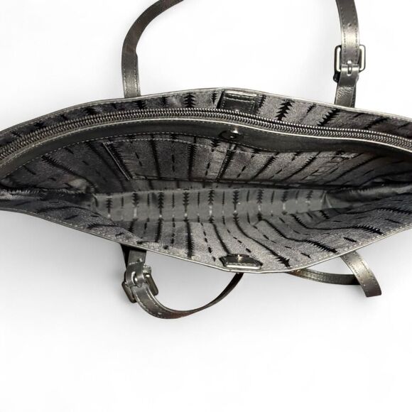 Thacker Kay 3 compartment Tote with calf hair animal print and leather - Picture 5 of 6